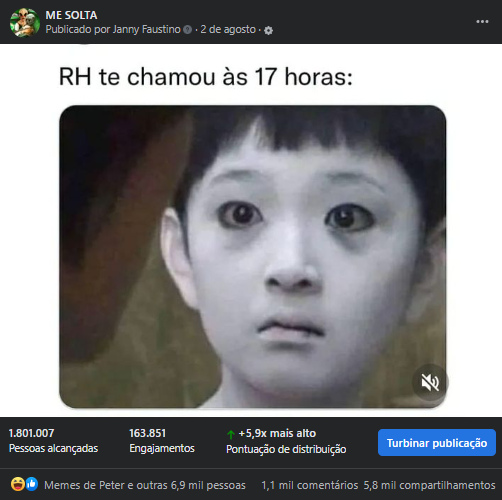 Resultados da Postagem em Me solta